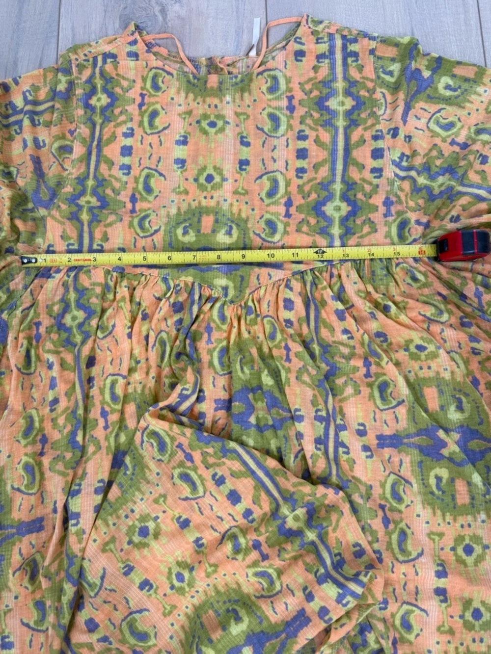 Free People Yellow Floral Boho Tunic with Green Accents - Picture 6 of 6
